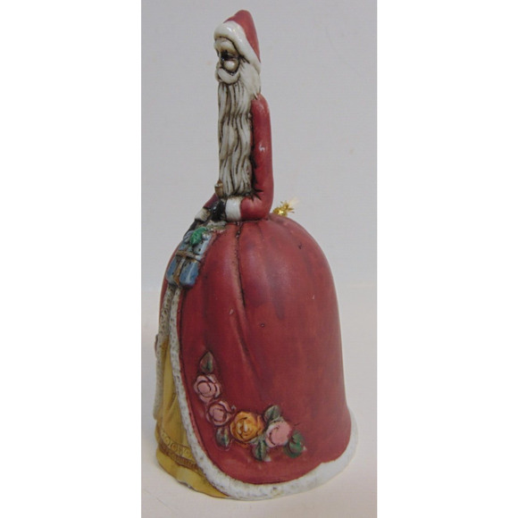 Santa Claus Bell Old World Jolly Christmas Showcase Porcelain Box Vintage Gift - Picture 3 of 14